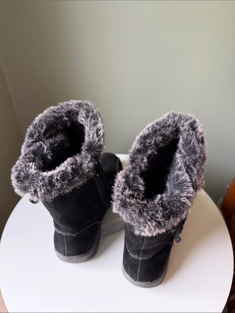 Spring Step Achieve Suede Faux Fur Mid-Calf Boots Water Resistant EU 38 US 7.5-8